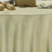 Toalha de Mesa Fácil de Limpar Redonda 180cm - Monarca Champagne - Dui Design