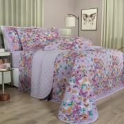 Kit: 1 Cobre-leito Solteiro + 1 Porta-travesseiro 150 fios - Monarca Lilas - Dui Design