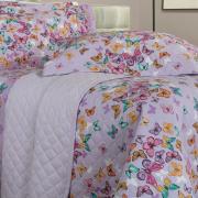 Kit: 1 Cobre-leito Solteiro + 1 Porta-travesseiro 150 fios - Monarca Lilas - Dui Design