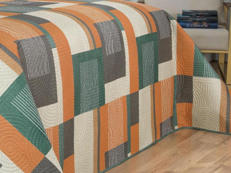 Kit: 1 Cobre-leito King Bouti de Microfibra Ultrasonic Estampada + 2 Porta-travesseiros - Montana Confrei  - Dui Design