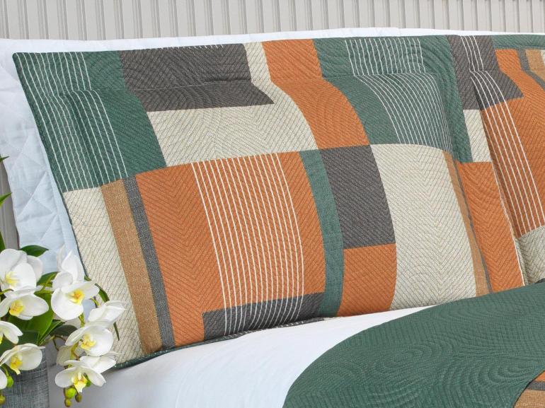 Kit: 1 Cobre-leito King Bouti de Microfibra Ultrasonic Estampada + 2 Porta-travesseiros - Montana Confrei  - Dui Design