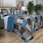 Kit: 1 Cobre-leito King Bouti de Microfibra Ultrasonic Estampada + 2 Porta-travesseiros - Montana Jeans - Dui Design