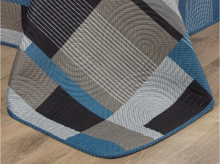 Kit: 1 Cobre-leito King Bouti de Microfibra Ultrasonic Estampada + 2 Porta-travesseiros - Montana Jeans - Dui Design