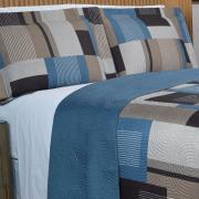 Kit: 1 Cobre-leito King Bouti de Microfibra Ultrasonic Estampada + 2 Porta-travesseiros - Montana Jeans - Dui Design