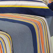 Kit: 1 Cobre-leito Solteiro + 1 Porta-travesseiro 150 fios 100% Algodo - Montecarlo Azul - Dui Design