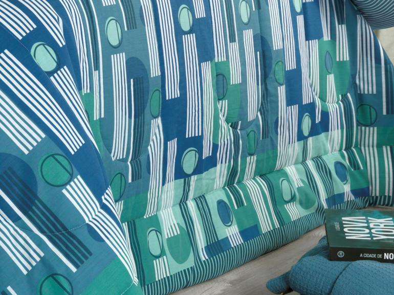 Edredom Casal 150 fios - Montreal Azul - Dui Design