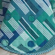 Kit: 1 Cobre-leito Solteiro + 1 Porta-travesseiro 150 fios - Montreal Azul - Dui Design