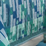 Enxoval Casal com Cobre-leito 7 peas 150 fios - Montreal Azul - Dui Design