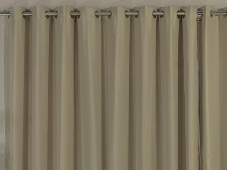 Cortina Dupla Voil com Forro de Tecido Microfibra - 2,50m de Altura - Para Varo entre 2,50m e 3,50m de Largura - Munique Areia - Dui Design