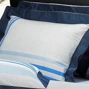 Kit: 1 Cobre-leito Queen + 2 Porta-travesseiros Percal 180 fios 100% Algodo - Nagoya Azul - Dui Design