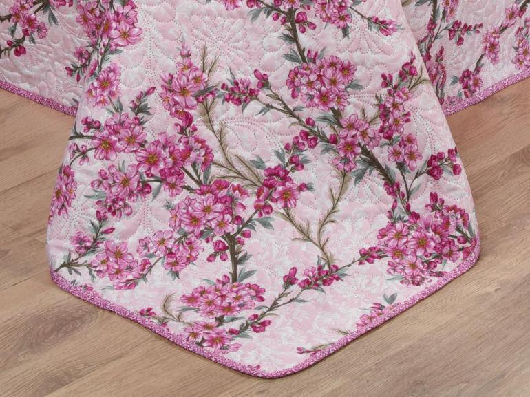 Kit: 1 Cobre-leito King Bouti de Microfibra Ultrasonic Estampada + 2 Porta-travesseiros - Naomi Rosa - Dui Design