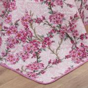 Kit: 1 Cobre-leito King Bouti de Microfibra Ultrasonic Estampada + 2 Porta-travesseiros - Naomi Rosa - Dui Design