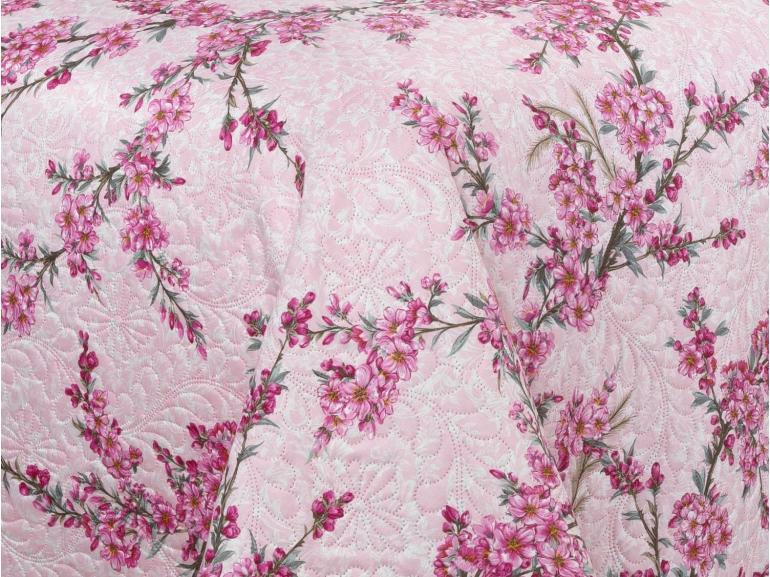 Kit: 1 Cobre-leito King Bouti de Microfibra Ultrasonic Estampada + 2 Porta-travesseiros - Naomi Rosa - Dui Design