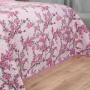 Kit: 1 Cobre-leito King Bouti de Microfibra Ultrasonic Estampada + 2 Porta-travesseiros - Naomi Rosa - Dui Design