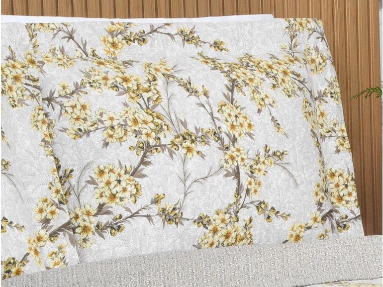 Kit: 1 Cobre-leito King Bouti de Microfibra Ultrasonic Estampada + 2 Porta-travesseiros - Naomi S�phia - Dui Design