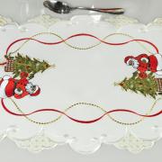 Jogo Americano Natal 4 Lugares (4 peças) com Bordado Richelieu 35x50cm - Natal Clássico - Dui Design