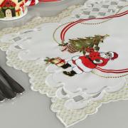 Trilho de Mesa Natal com Bordado Richelieu 40x85cm Avulso - Natal Clássico - Dui Design