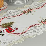 Trilho de Mesa Natal com Bordado Richelieu 40x85cm Avulso - Natal Clássico - Dui Design