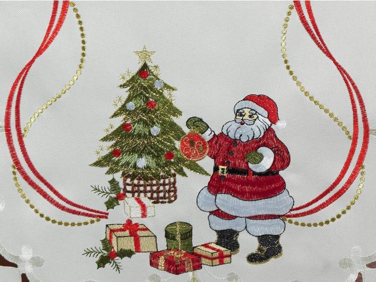 Trilho de Mesa Natal com Bordado Richelieu 45x170cm Avulso - Natal Clássico - Dui Design
