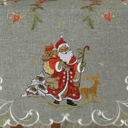 Trilho de Mesa Natal com Bordado Richelieu 45x170cm Avulso - Natal Especial Cinza - Dui Design
