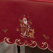 Toalha de Mesa Natal com Bordado Richelieu Retangular 6 Lugares 160x220cm - Natal Especial Vermelho - Dui Design
