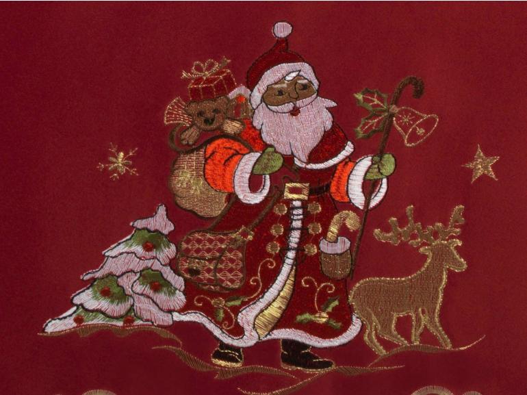 Trilho de Mesa Natal com Bordado Richelieu 45x170cm Avulso - Natal Especial Vermelho - Dui Design