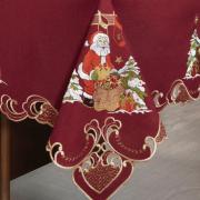 Toalha de Mesa Natal com Bordado Richelieu Retangular 6 Lugares 160x220cm - Natalina Vermelho - Dui Design