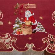 Trilho de Mesa Natal com Bordado Richelieu 45x170cm Avulso - Natalina Vermelho - Dui Design
