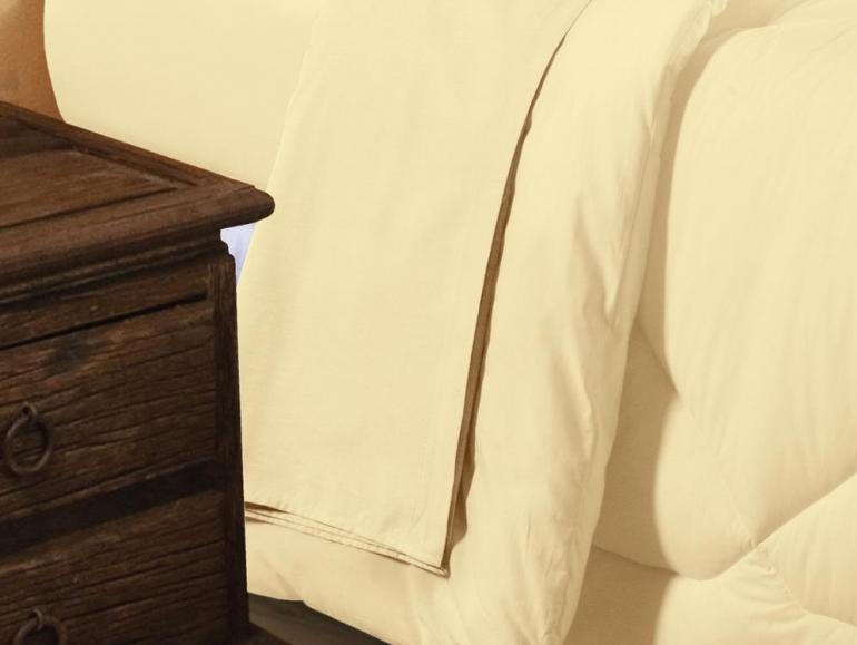 Kit: 1 Edredom Queen + 2 Fronhas Percal 200 fios 100% Algod�o - Natural - Sultan