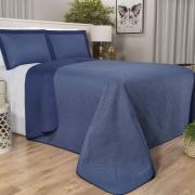 Kit: 1 Cobre-leito Casal Bouti de Microfibra Ultrasonic  + 2 Porta-travesseiros - Nature Azul Stone - Dui Design