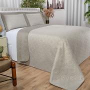 Kit: 1 Cobre-leito Queen Bouti de Microfibra Ultrasonic  + 2 Porta-travesseiros - Nature Bege - Dui Design