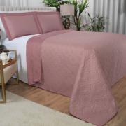 Kit: 1 Cobre-leito Queen Bouti de Microfibra Ultrasonic  + 2 Porta-travesseiros - Nature Rosa Vintage - Dui Design