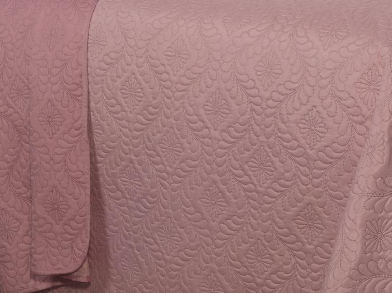 Kit: 1 Cobre-leito Queen Bouti de Microfibra Ultrasonic  + 2 Porta-travesseiros - Nature Rosa Vintage - Dui Design