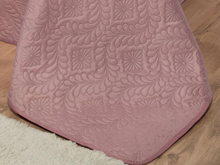 Kit: 1 Cobre-leito Casal Bouti de Microfibra Ultrasonic  + 2 Porta-travesseiros - Nature Rosa Vintage - Dui Design