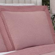 Kit: 1 Cobre-leito Casal Bouti de Microfibra Ultrasonic  + 2 Porta-travesseiros - Nature Rosa Vintage - Dui Design