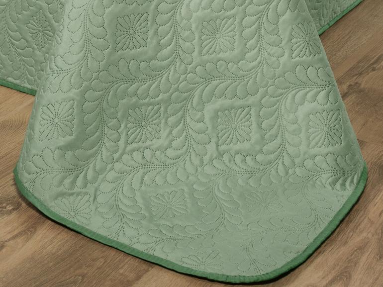 Kit: 1 Cobre-leito King Bouti de Microfibra Ultrasonic  + 2 Porta-travesseiros - Nature Verde Celadon - Dui Design