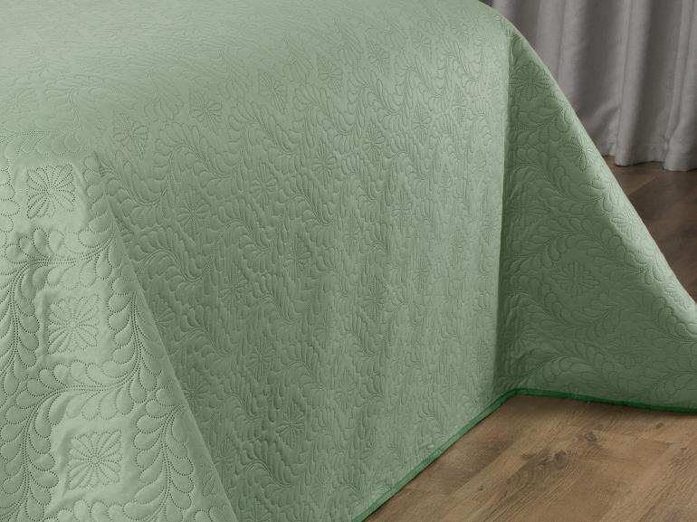 Kit: 1 Cobre-leito King Bouti de Microfibra Ultrasonic  + 2 Porta-travesseiros - Nature Verde Celadon - Dui Design