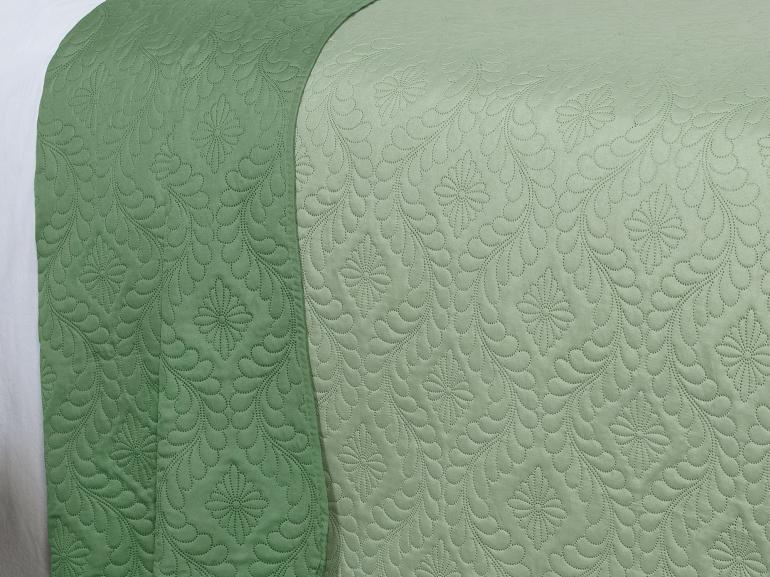 Kit: 1 Cobre-leito King Bouti de Microfibra Ultrasonic  + 2 Porta-travesseiros - Nature Verde Celadon - Dui Design