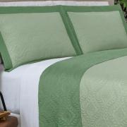 Kit: 1 Cobre-leito King Bouti de Microfibra Ultrasonic  + 2 Porta-travesseiros - Nature Verde Celadon - Dui Design