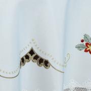 Toalha de Mesa Natal com Bordado Richelieu Redonda 180cm - Navidad Branco - Dui Design