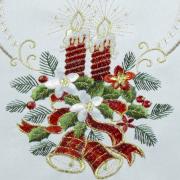 Trilho de Mesa Natal com Bordado Richelieu 45x170cm Avulso - Navidad Branco - Dui Design