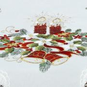 Centro de Mesa Natal Quadrado com Bordado Richelieu 85x85cm - Navidad Branco - Dui Design