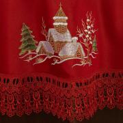 Toalha de Mesa Natal com Bordado Richelieu Redonda 180cm - Navidad Vermelho - Dui Design