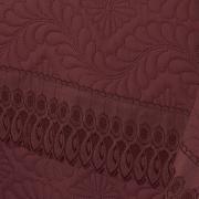 Kit: 1 Cobre-leito Casal + 2 Porta-travesseiros Microfibra Toque Acetinado com Bordado Ingls - Newport Rosa Baroque - Dui Design