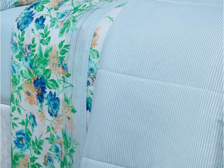 Jogo de Cama Casal 150 fios - Nice Azul - Dui Design