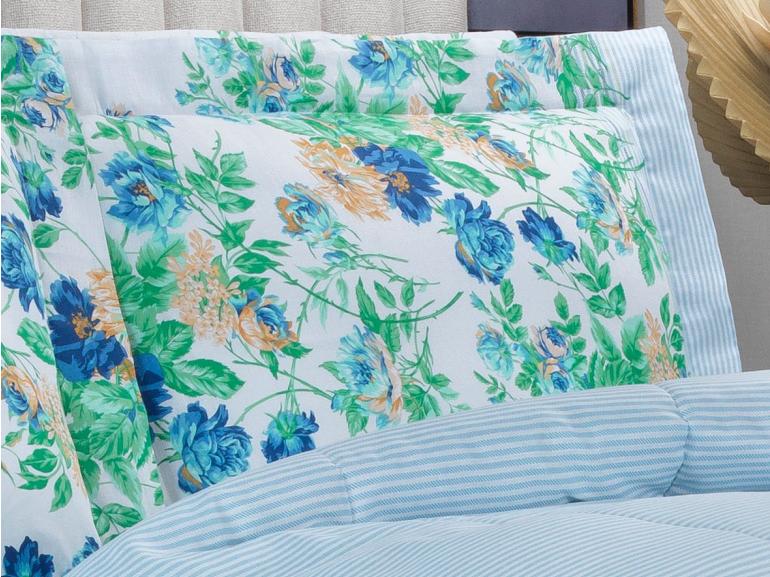 Jogo de Cama Casal 150 fios - Nice Azul - Dui Design