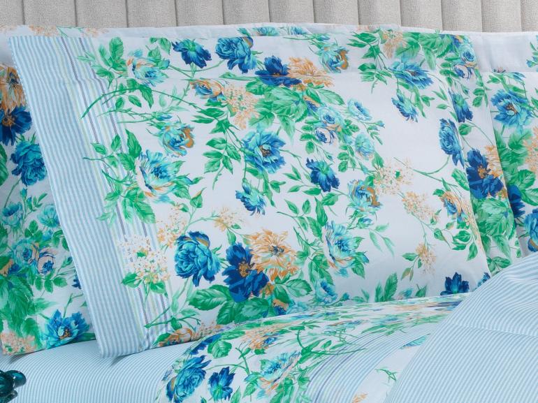Jogo de Cama Casal 150 fios - Nice Azul - Dui Design
