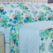 Kit: 1 Cobre-leito Casal + 2 Porta-travesseiros 150 fios - Nice Azul - Dui Design