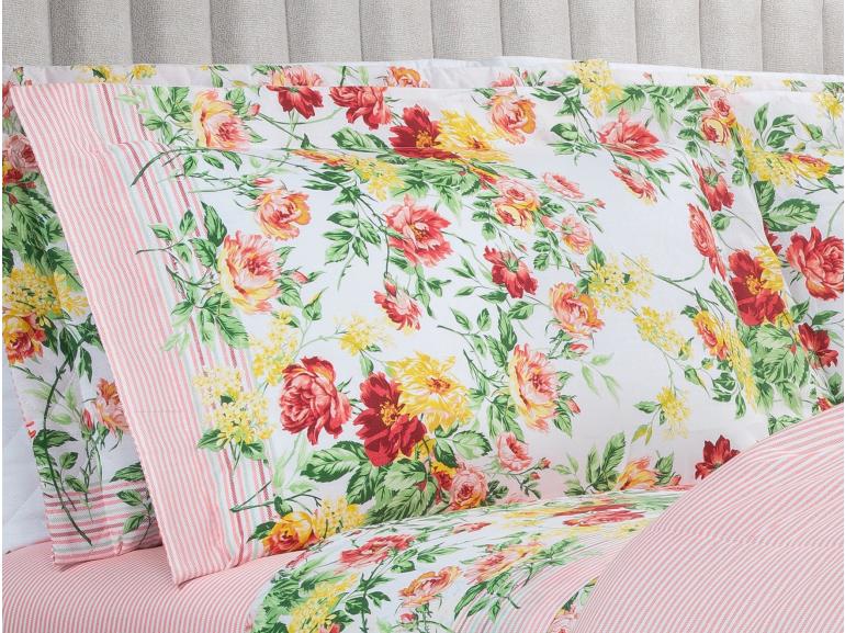Jogo de Cama Casal 150 fios - Nice Rosa - Dui Design
