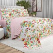 Kit: 1 Cobre-leito Queen + 2 Porta-travesseiros 150 fios - Nice Rosa - Dui Design